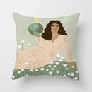 Axyaa Women Flower Oil Painting Decorative Pillowcase for Home Sofa Decor