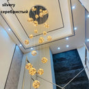 Axya Glass Ball LED Pendant Lights - Modern Stair Chandeliers & Home Decoration Fixture