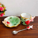 Axyaa Ceramic Rose Goldfish Coffee Cup Set