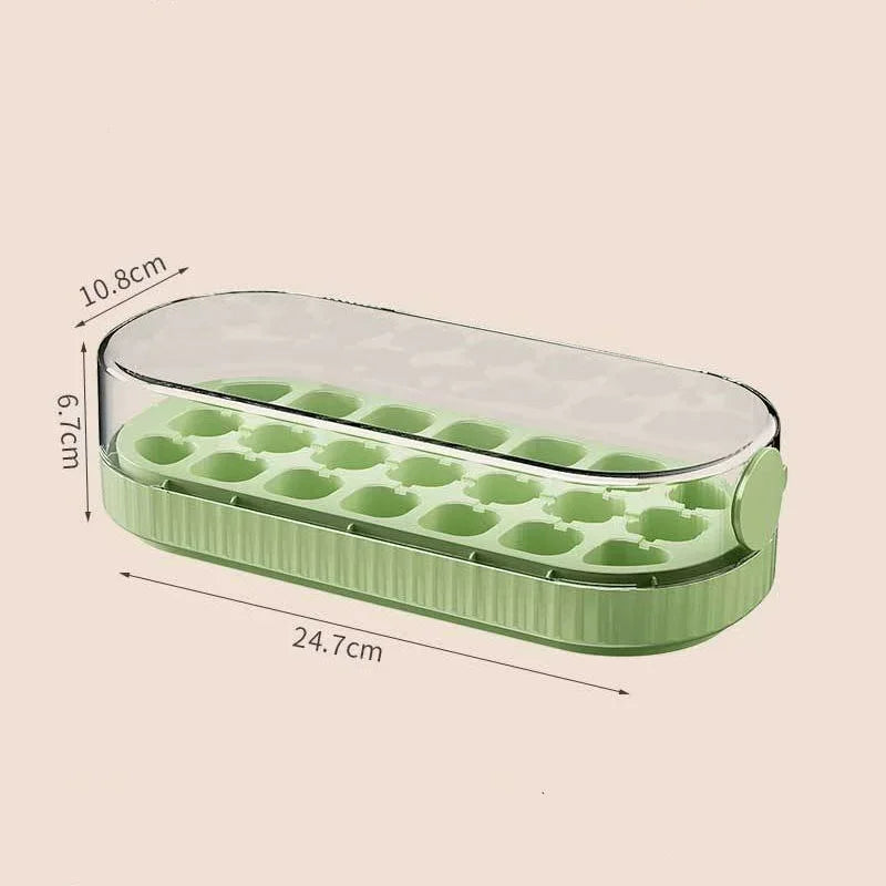Axyaa Silicone Ice Mold with Lid: 18 Grid Food-grade Ice Storage Container