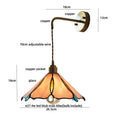 Axyaa Tiffany Yellow Glass Wall Sconce LED Light Fixture Copper Pull Chain