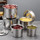 Axyaa Stainless Steel Spice Grains Organizer with Lid - Durable Home Kitchen Stew Pot