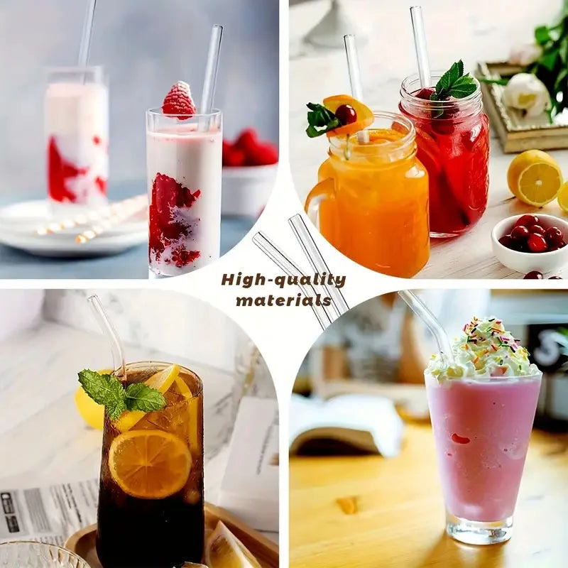 Axyaa Glass Straws: Creative, High-Temperature Resistant Straws for Juice, Milk, Coffee, Cola