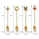 Axyaa Stainless Steel Christmas Dessert Set - Creative Cartoon Cutlery