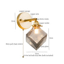 Axyaa Grey Glass LED Wall Lamps Bedroom Living Room Modern Copper Wandlamp