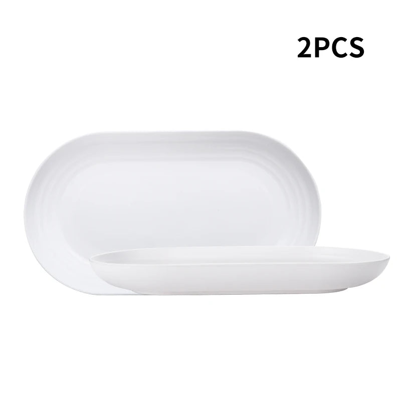 Axyaa 4/6 PP Oval Plates: Reusable for Family Kitchen, Picnics & Restaurants