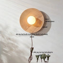 Axyaa Modern Nordic Wooden LED Wall Lamp Glass White Stair Light for Living Room