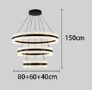 Axyaa Modern Ring Stairs LED Chandeliers for Living and Dining Room Lighting