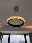 Axyaa Marble Black Gold Chrome Chandelier Pendant Light for Living Room