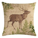 Axyaa Forest Animals Print Pillowcase Square Decor for Home and Office