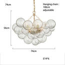 Axyaa Glass Bubble Ceiling Chandelier - Luxury LED Hanging Lamp for Living Dining Room