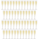 Axyaa Glitter Champagne Flutes: 5oz Reusable Plastic Stemmed Wine Cups