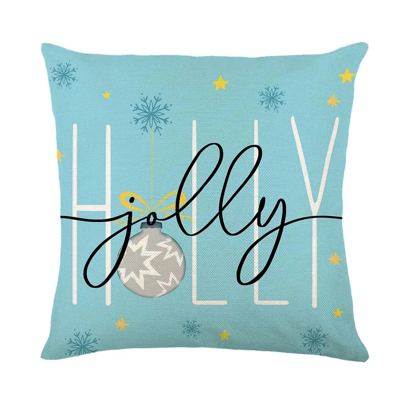 Merry Christmas Pillow Cover Set with Festive Prints - Axyaa