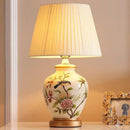 Axyaa Nordic Floral Bird Ceramic Table Lamp, Vintage Bedroom Bedside Light