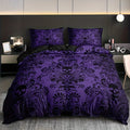 Axyaa Black Floral Duvet Cover Set: Soft, Breathable, All Seasons 3-Piece Set