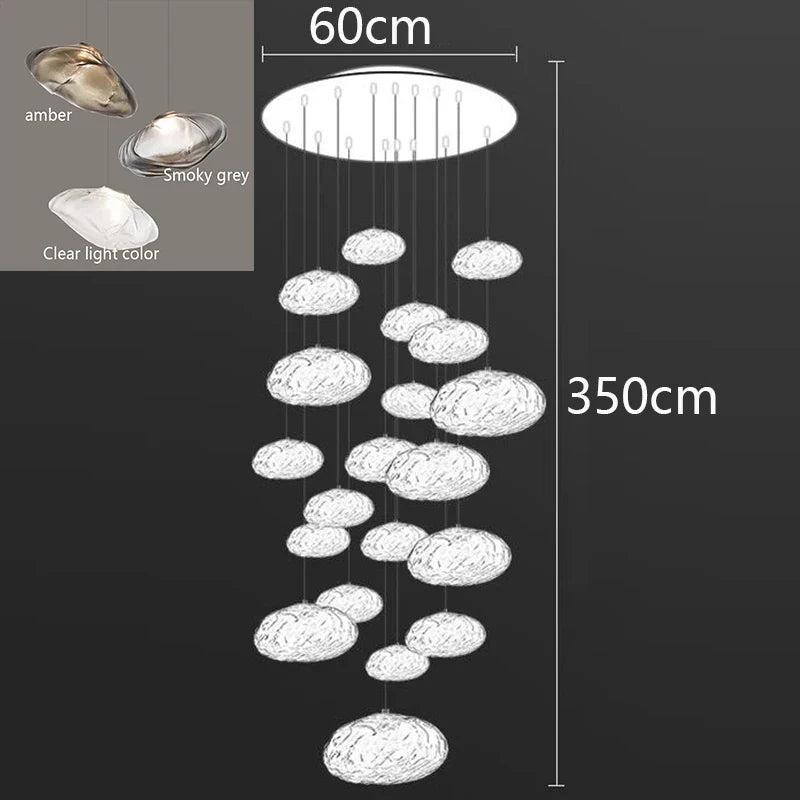 Axyaa Nordic Stair Chandelier Pendant Lights Ceiling Light for Living Room Bedroom and Dining Room