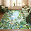 Axyaa Retro Light Luxury Tiger Sunset Rug: Large Area Bedroom & Living Room Carpet