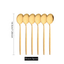 Axyaa Matte Gold Tableware Cutlery Set Stainless Steel Flatware Kitchen Dinner