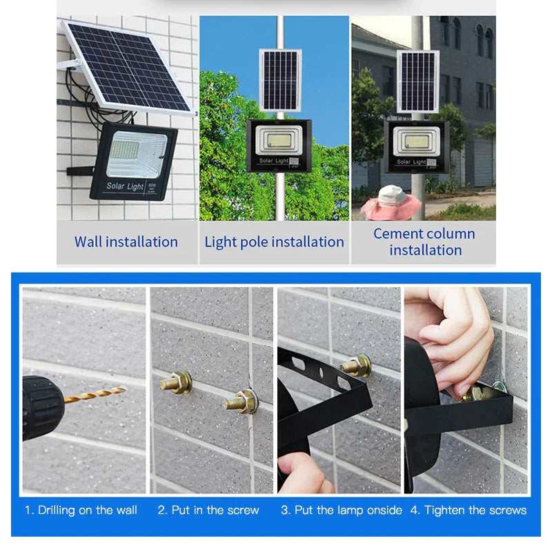 Axyaa Solar LED Floodlight: Waterproof Garden Spotlight with Solar Panel