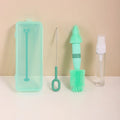 Axyaa Silicone Bottle Cleaning Set with Nipple Brush, Drip Rack & Travel Case
