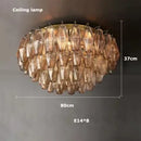 Axyaa Amber Glass Ceiling Lights - Retro Bronze Chandelier for Home Decoration