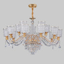 Axyaa Luxury Crystal Chandelier Pendant Light for Living & Dining Room
