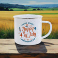 Axyaa Freedom Series Enamel Mug: USA 4th July Coffee Cup - Celebrate Festive Drinkware