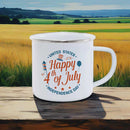 Axyaa Freedom Series Enamel Mug: USA 4th July Coffee Cup - Celebrate Festive Drinkware