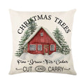 Christmas Decor Pillow Cover 18x18 in Linen Throw - Axyaa Home Decor