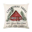 Christmas Decor Pillow Cover 18x18 in Linen Throw - Axyaa Home Decor