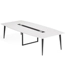 Axyaa 8FT Boat Shaped Conference Table with Cable Grommets