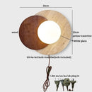 Axyaa LED Wall Light White Glass Wood Yellow Travertine Japan Style
