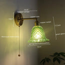 Axyaa Nordic Copper Glass LED Wall Lights Fixture for Balcony Bathroom Bedroom