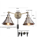 Axyaa Loft Iron LED Wall Lamp - Black Vintage Industrial Up Down Light