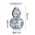 Axyaa Gourd Porcelain Vase: Chinese Blue White Home Decor Flower Arrangement