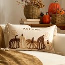 Axyaa Fall Pumpkin Maple Leaf Polyester Cushion Cover Halloween Pillowcase