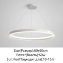 Axyaa Modern LED Round Chandelier for Home Indoor Lighting, Black/White, Living Room to Kitchen