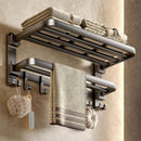 Axyaa Aluminum Towel Rack: Upgrade Grey/Black 40-60CM Bathroom Storage Bar