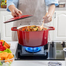 Axyaa 5L Cast Iron Dutch Oven with Enamelled Casserole, 23cm - 3 Color Options
