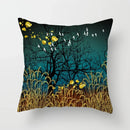 Axyaa Black Gold Elk Tree Bird Butterfly Printed Pillowcase for Living Room Home