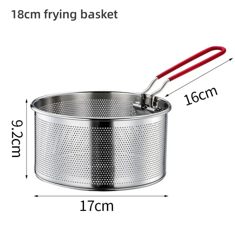 Axyaa Stainless Steel Fry Basket Strainer Spoon for Cooking French Fries