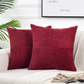 Axyaa Boho Patchwork Corduroy Striped Throw Pillow Covers for Home Decor