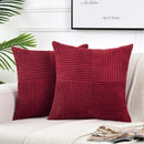 Axyaa Boho Patchwork Corduroy Striped Throw Pillow Covers for Home Decor