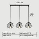 Axyaa Nordic Smoke Gray Glass Pendant Light Chandelier