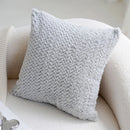 Axyaa Gray Plush Geometric 45x45cm Cushion Cover for Home Decor