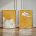 Sage Green Cloud Art Canvas Print for Modern Home Decor by Axyaa