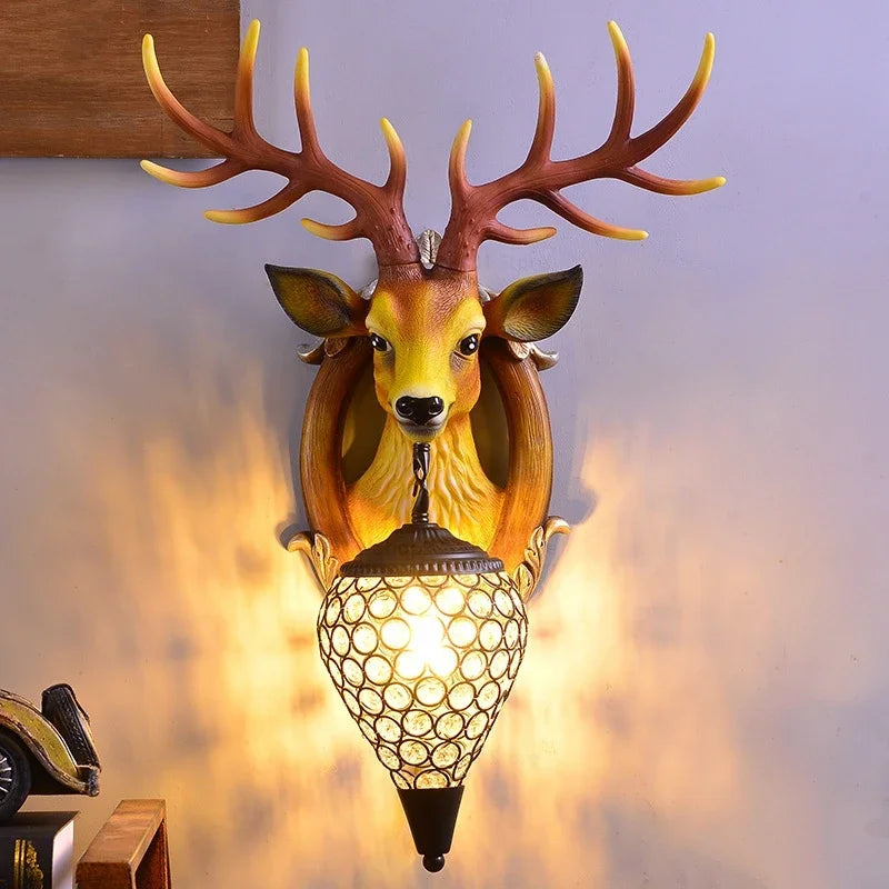 Luxury LED Deer Head Wall Sconce by Axya - Modern Living Room Bedroom Lamp