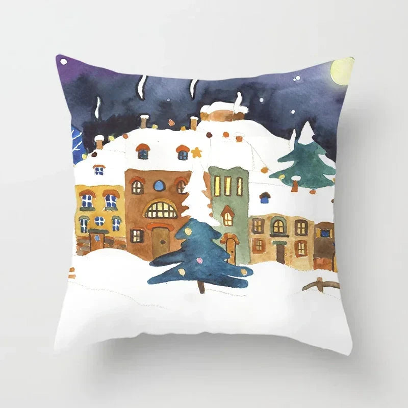 Axyaa Christmas Home Pillowcases Printed Bed Decoration Cushion Covers