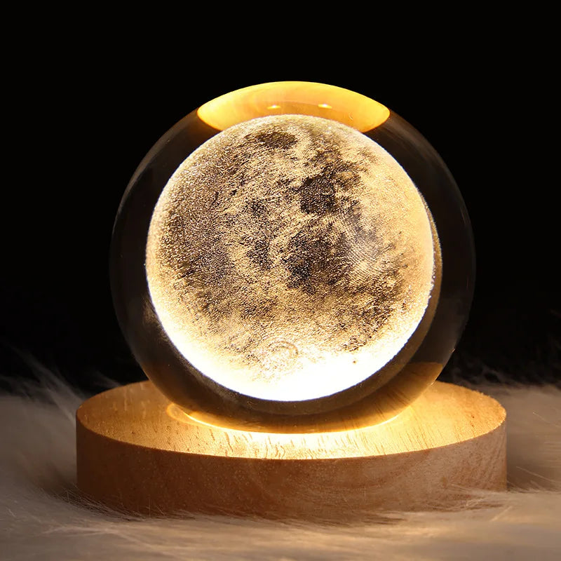 Axya Astronaut Crystal Ball Night Light: Unique Galaxy Planetary Glow, USB Powered