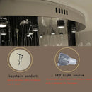 Axyaa Clear Crystal Feather Chandelier for Staircase, Salon, Lobby - LED Pendant Lamp